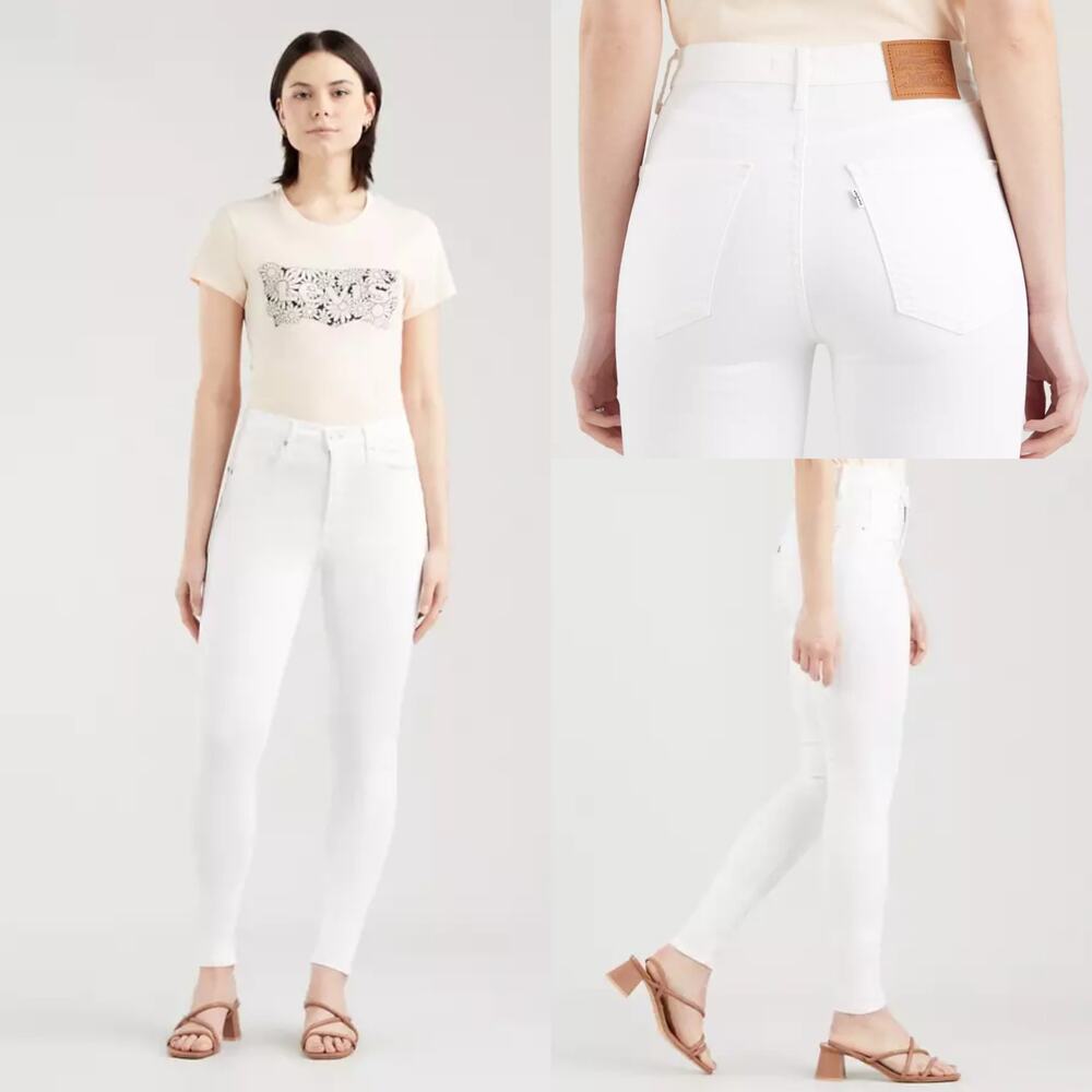 Levi's Premium White Mile High Super Skinny Jeans High Waist Women's Size 26